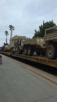 Look what I saw at San Juan Capistrano Train Station - Military vehicles on the move
