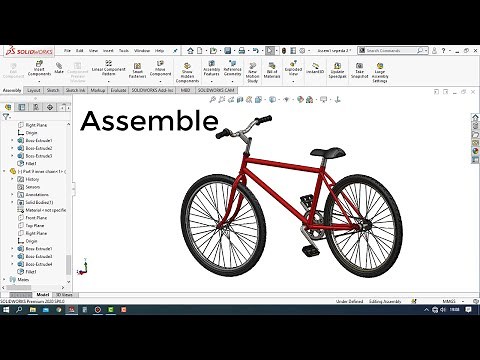 solidworks tutorial # how to make and assemble a bicycle