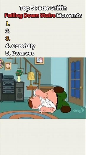 Top 5 Peter Griffin Falling Down Stairs Moments #shorts #familyguy #viral #funny #petergriffin