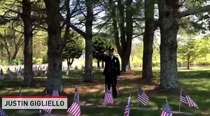 Firefighter sings the National Anthem. 📹: Justin Gigliello Singer | The National Desk - TND