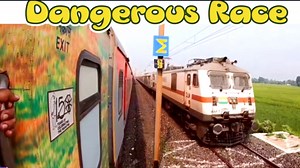 130KMPH High Speed Dangerous 😳Overtake/ Parallel race Between two Train #train #indianrailways #trainvideos | Travel india with rishi