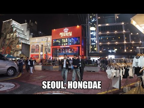 Seoul Hongdae Night Walk 4K | Lively Streets & Nightlife 2025