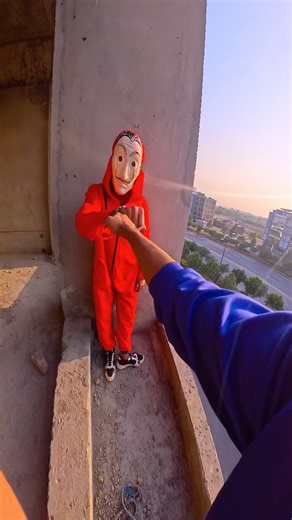 Rooftop parkour vs money heist free running pov😂#parkour #parkourlife #freerunning #fun #youtube