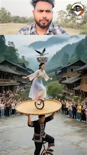 🔥 Unbelievable Balance Stunt! One Wheel, One Tray, Endless Skill 😱 #AmazingTalent #BalanceChallenge