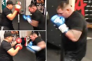 Watch Andy Ruiz Jr show off lightning-quick hands in training with new coach for comeback after Anthony Joshua loss