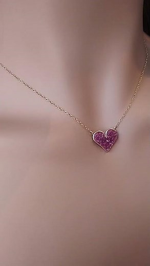 Ruby Heart Necklace - Attract Love, Abundance, Success and Protection. with Ruby close to your Heart