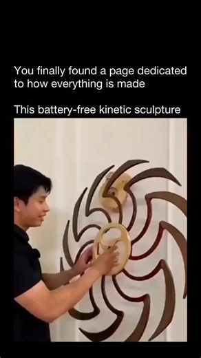 Unfolded Physics on Instagram: "This battery-free kinetic sculpture works on stored mechanical energy. With just a single twist, a hidden spring winds up — and as it slowly unwinds, it releases that energy into a series of precision-cut Eucalyptus and Ash plywood blades. Each blade is angled and spaced to create a continuous wave-like motion, so the energy transfers smoothly down the mechanism for up to 15 minutes of movement. There’s no motor, no battery — just clever engineering, friction cont