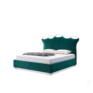 [Hot Item] Elegant Velvet Bed Frame with Durable Stainless Steel Legs