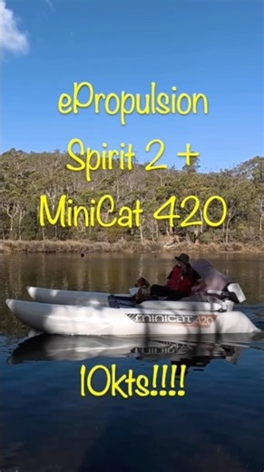 SPEED TEST: ePropulsion Spirit 2 / MiniCat 420 #sailing #epropulsion #minicat #catamaran