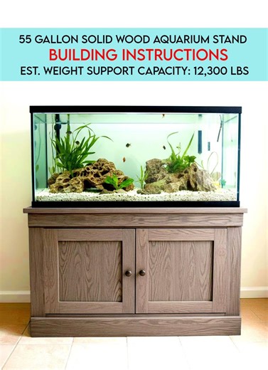 Easy DIY 55 Gallon Sturdy Wooden Aquarium Stand Blueprint Design Build Plans - Heavy Support, Fish / Reptile Tanks / TV, PDF Instructions - Etsy