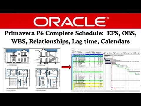 Primavera P6 Scheduling Step-by-step (EPS, WBS, OBS, Lag time & Calendars) with AI