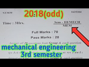 Sbte bihar previous year question paper | mechanical engineering 3rd sem Question paper | sbte bihar