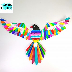 7.8K views · 90 reactions | DIY colorful paper bird wall hanging...