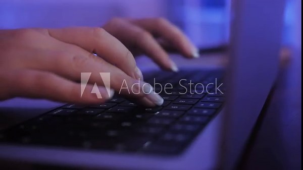 Person typing on laptop keyboard. working, writing emails, using internet, coding programming software, developing e-commerce project. Stock Video