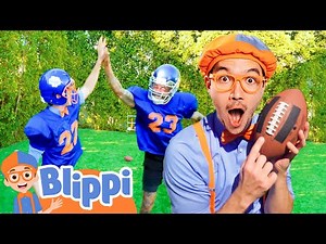 Learning Football With Blippi! | Sports Games For Children | Educational Videos for Kids