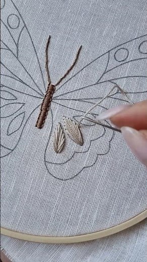 Stem Stitch & Satin Stitch in Butterfly embroidery 🦋 #embroidery #tutorial #diy #handmade #craft