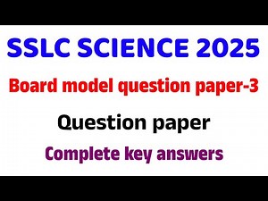 SSLC Science board model question paper 3 with key answers English medium