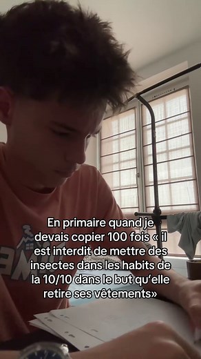 En primaire : copier 100 fois la phrase interdite — idée et souvenir