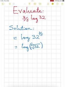Evaluate 3/5 log 32 FAST ⚡