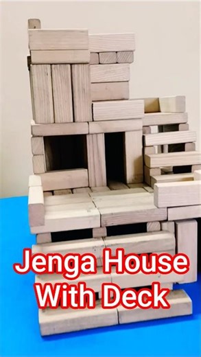 Mini Jenga House with Deck 🏡 | Tutorial Coming Soon #shorts #jenga #housedesign