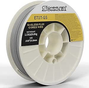 11-Pound .030 Flux Core Welding Wire, E71T-GS Mig Welding Wire, Low Splatter Mild Steel Wire Compatible With HF Fourney Harbor Welder(1 PACK)