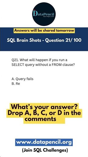 This is SQL Brain Shots -Question 21/ 100.#sql#sqltips