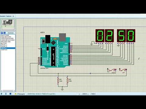 Cronómetro con Arduino y Proteus visualizado en 4 displays 7 segmentos.