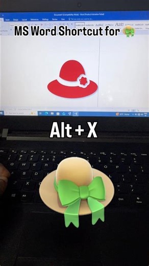 MS word shortcut for 👒