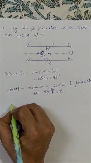 In figure, AB is parallel to CD. Determine the value of x.