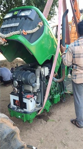 John Deere Tractor Engine Lifting With Crane