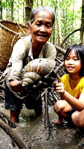 Giant Mangrove Snail Find 🐚🌿 #rurallife #fishing #catching #aquaticlife #naturelovers
