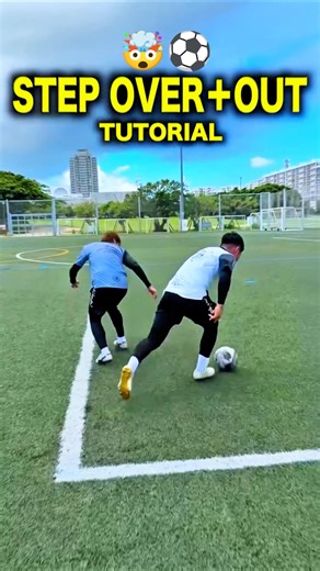 Step Over + Out Move That Burns Defenders 😱⚽#football #shorts #skills #soccer #youtubeshorts