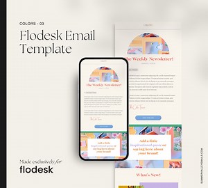 Colors 03 - Flodesk Email Template | Playful, Colorful, Fun Flodesk Email Template | Newsletter Template - Etsy Canada