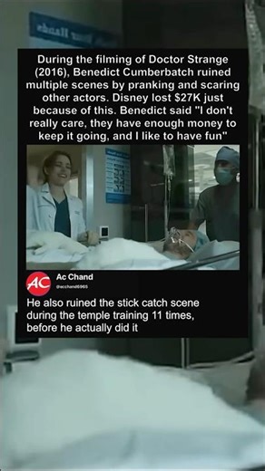 Benedict Cumberbatch ruined multiple scenes by pranking and scaring other actors. Disney lost $27K…