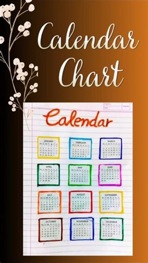 Easy make Calendar chart 🗓️✨😊 #shorts #craft #chart #calendar