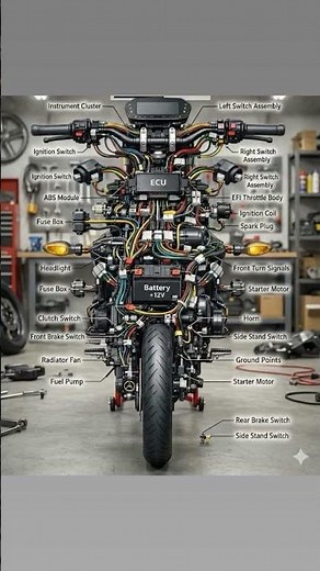 Motorcycle Electrical System Explained: ECU, Battery & More!🏍️ #ecu#autoelectrical