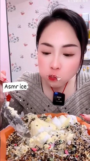 Asmr ice -eating ice🥶 #asmr #eating #ice #crunchy #eatingice | Erina Silvia