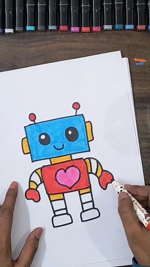 How to Draw a Robot Drawing | #drawing #easydrawings #childart #howtodraw