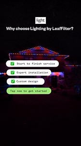 Eh hem.... 📣 Your zero-hassle, low-maintenance roofline lighting system is here! Time to untangle from the seasonal lighting hassle. | LeafFilter Gutter Protection