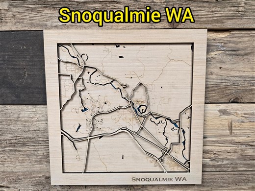 Snoqualmie Washington Layered Map SVG Laser Cutting File (digital Download) - Etsy