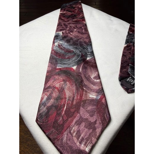 Botany 500 Classic Mens Silk Blend Abstract Swirl Necktie Burgundy Gray - Etsy