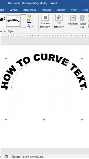 How to curve text in word ||#wordart #word #msoffice #windows