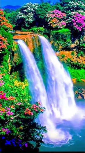 Natural Waterfall Sound#nature #water #waterfall #mountains