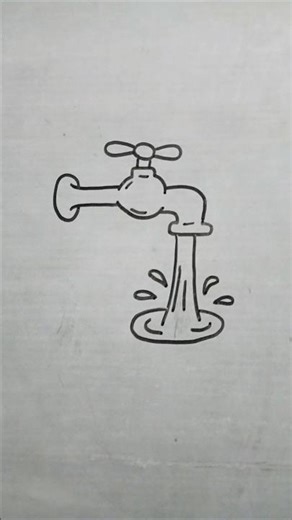 how to draw a easy Water Tap (or Faucet) #watertap #faucet