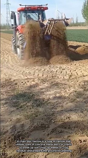 Tractor Ploughing with a Chain Disc Harrow