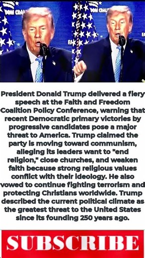 Trump Warns Democrats ‘Want to End Religion’ in Fiery Speech