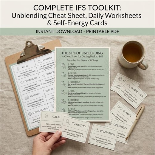 IFS Therapy Worksheets | Unblending Guide, Self-energy Cards (PDF) - Etsy Canada