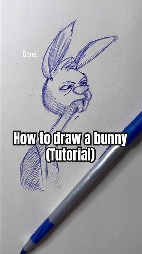 How I draw a rabbit step by step. easy tutorial! #art #howtodraw #arttutorial
