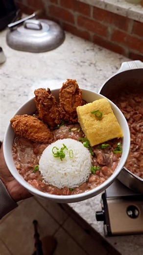 3.2K views · 212 reactions | Red Beans & Rice , Fried Chicken , cornbread. Recipe coming soon | Off The Chain With Joe | Facebook