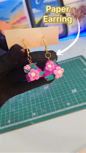 DIY paper earrings at home #easy #shorts #craft #jwellery